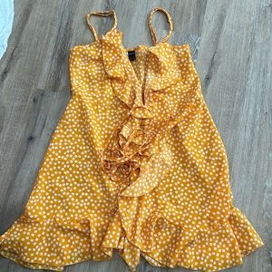 Shein orange and white tie in front dress. NWOT